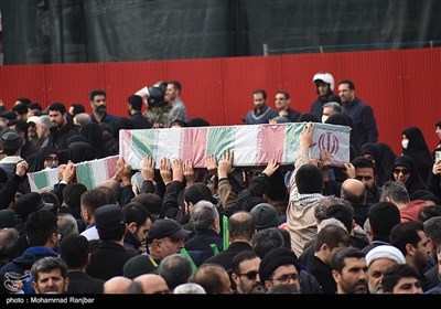 مراسم تشییع پیکر شهید امنیت ستوان دوم شهید «حسن بابانیا» همزمان با پیکر مطهر ۶ شهید گمنام در رشت 
