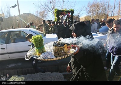 مراسم تشییع شهید گمنام در روستای علیصدر همدان