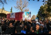 مراسم تشییع پیکر شهید مدافع امنیت احسان بابایی در قزوین