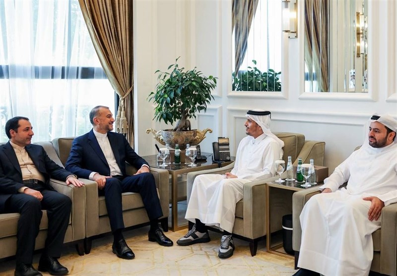 امیرعبداللهیان در دیدار با نخست‌وزیر قطر:‌ آمریکایی‌ها در تلاشند حساب خود را از جنایات صهیونیست‌ها جدا کنند