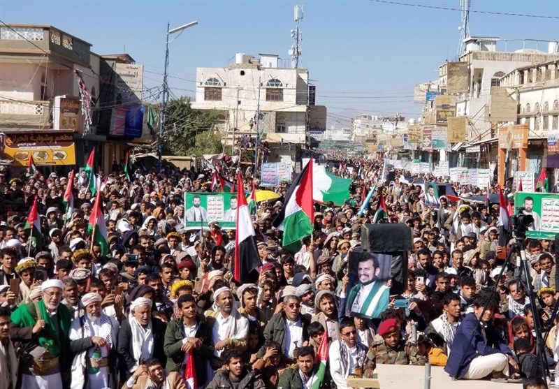 تظاهرات حاشدة فی صعدة وریمة ومأرب الیمنیة دعماً لغزة