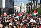 مغربی‌ها در حمایت از فلسطین به خیابان‌ها آمدند