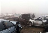 13 مصدوم بر اثر تصادف 3 خودرو در آزادراه زنجان- تبریز