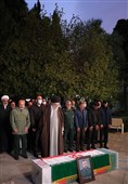 اقامه نماز رهبر انقلاب بر پیکر سردار شهید سید رضی موسوی