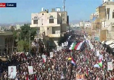  تظاهرات گسترده مردم صعده یمن در حمایت از غزه 