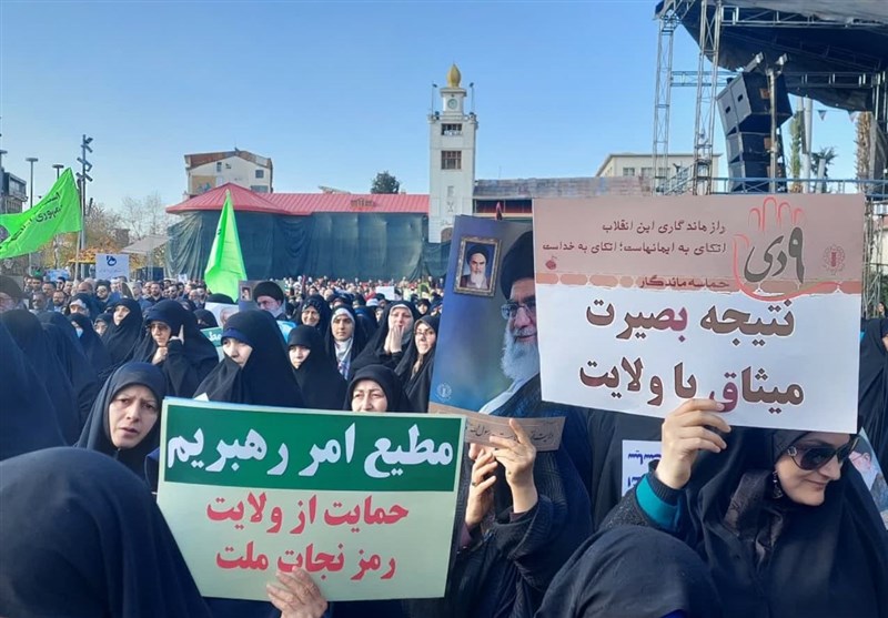 حماسه گیلانی‌ها در بزرگداشت 9 دی/ پیام معناداری که از شمال ایران به فتنه‌گران رسید + فیلم و تصاویر