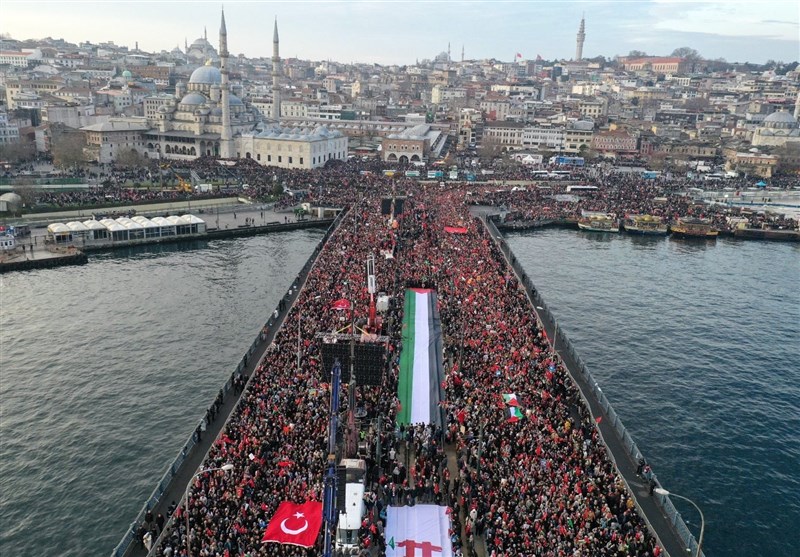 راهپیمایی مردم ترکیه در حمایت از مردم غزه+ عکس