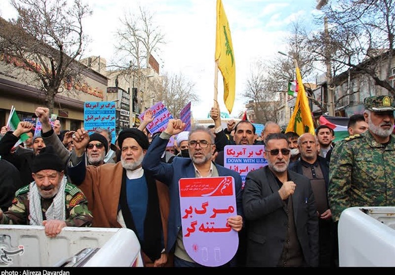 راهپیمایی اردبیلی‌ها در محکومیت ‌انفجار تروریستی کرمان + تصاویر