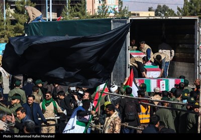 تشییع پیکر شهدای حادثه تروریستی کرمان در مصلی کرمان