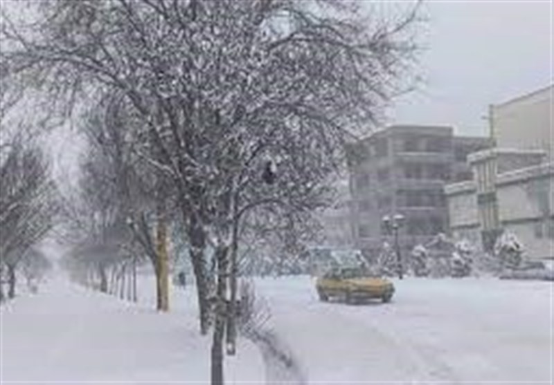 بارش برف در اردبیل + فیلم