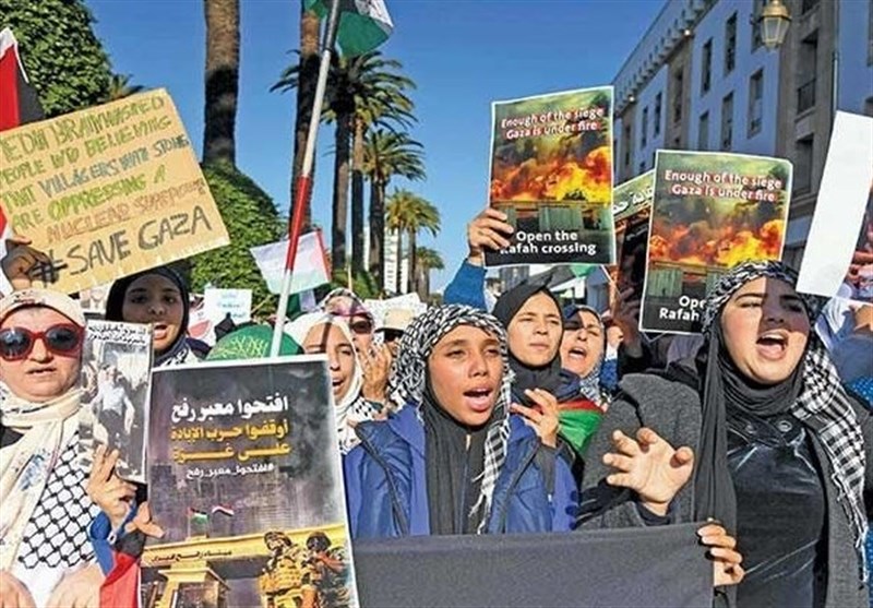 تظاهرات ضد صهیونیستی مغربی‌ها در 58 شهر
