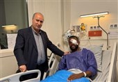 FFIRI President Taj Visits Esteghlal Forward Yamga at Hospital