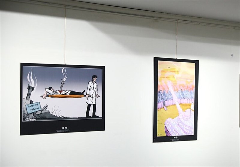 Artists across Borders Join Forces in Iranian Exhibition to Denounce Zionist Crimes against Gaza Hospitals