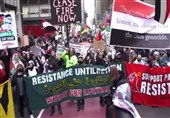 الشرطة الأمریکیة تقمع مظاهرة تضامن مع فلسطین والیمن فی نیویورک