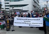 Türkiye&apos;de Siyonist Rejim&apos;e çelik ihraç eden şirket önünde Filistin&apos;e destek eylemi