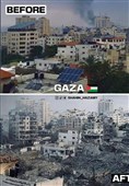 تصاویر باورنکردنی غزه قبل و بعد از جنگ