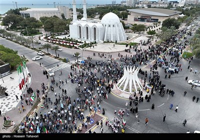 راهپیمایی 22 بهمن در کیش 