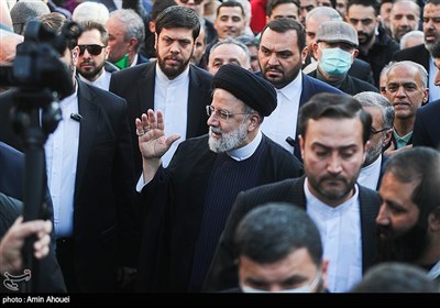  آیت‌الله سید ابراهیم رئیسی رئیس‌جمهور در مراسم راهپیمایی 22 بهمن 