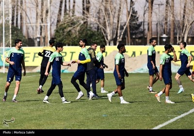 تمرین تیم فوتبال سپاهان ایران قبل از دیدار با تیم الهلال عربستان