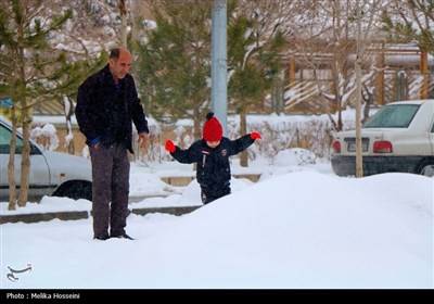 بارش برف در اراک