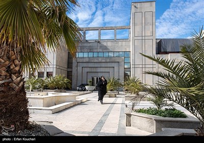 فاطمه تنهایی در حیاط شورای شهر تهران