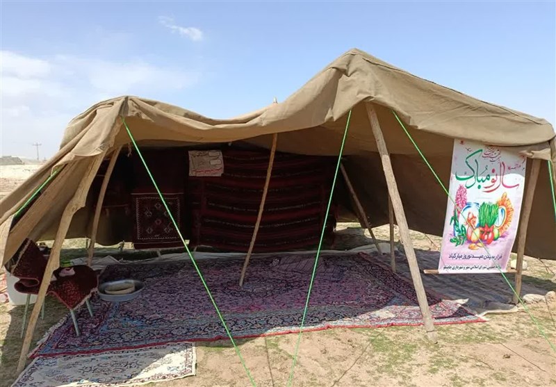 استقبال از مسافران نوروزی در سیاه چادرهای عشایر درگز