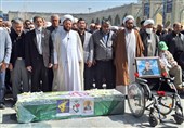 پیکر مطهر جانباز شهید در مشهد تشییع و خاکسپاری شد + فیلم