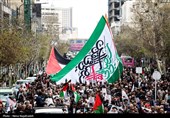 راهپیمایی نمازگزاران مشهدی در حمایت از مردم مظلوم غزه