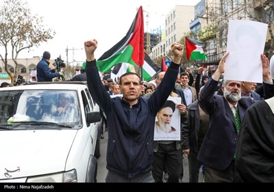 راهپیمایی نمازگزاران مشهدی در حمایت از مردم مظلوم غزه