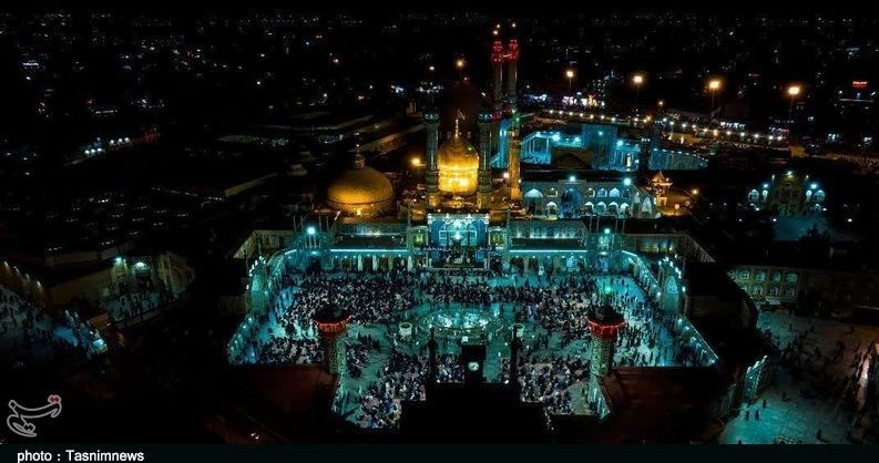 تصاویر هوایی از شکوه مراسم شب قدر در حرم حضرت معصومه (س)