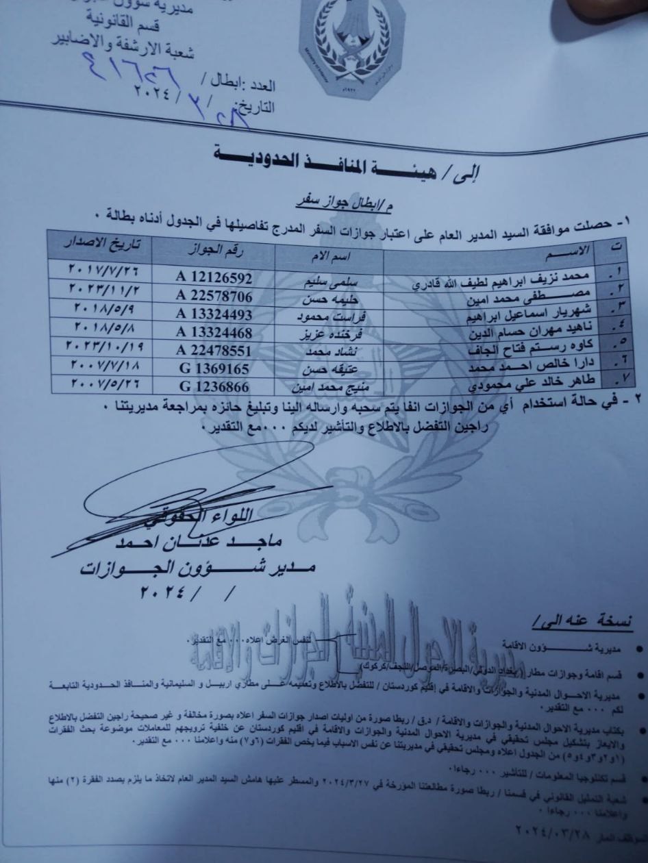 ابطال گذرنامه‌ تروریست‌های ضد ایرانی در عراق - بلادنیوز