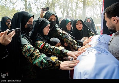 مراسم تشییع و تدفین پیکر مطهر شهید گمنام در فدراسیون تیراندازی