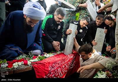 مراسم تشییع و تدفین پیکر مطهر شهید گمنام در فدراسیون تیراندازی