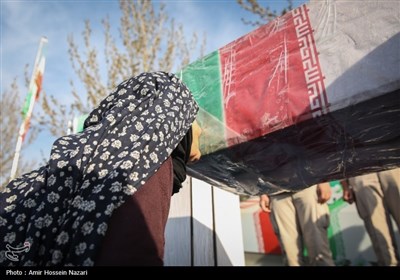 مراسم استقبال و تدفین شهید گمنام در روستای کورانه قزوین