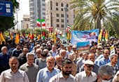 فریاد مرگ برآمریکا واسرائیل در بوشهر طنین‌اندازشد+فیلم وعکس