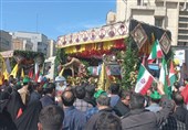 تشییع پیکر شهید زاهدی و یارانش در راهپیمایی روز قدس تهران