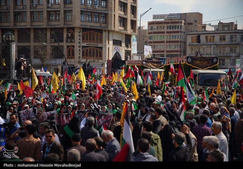 تهرانی‌ها در حمایت از مردم فلسطین به خیابان‌ها آمدند