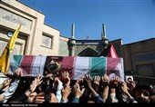 تشییع پیکر مطهر شهید محسن صداقت در راهپیمایی روز قدس - قم