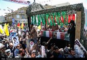 تشییع پیکر مطهر شهید محسن صداقت در راهپیمایی روز قدس - قم