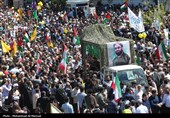 تشییع پیکر مطهر شهید محسن صداقت در راهپیمایی روز قدس - قم