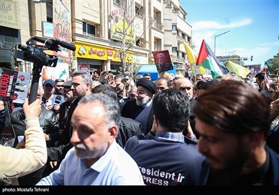 سید ابراهیم رئیسی،رئیس جمهور در راهپیمایی روز قدس و تشییع پیکر شهدای حمله رژیم صهیونیستی