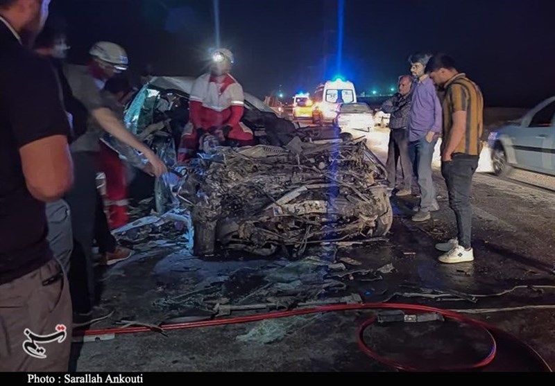تصادف مرگبار در محور کرمان ـ چترود با 6 کشته + فیلم و تصاویر