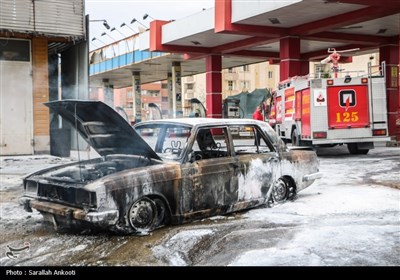 آتش سوزی در پمپ بنزین - کرمان