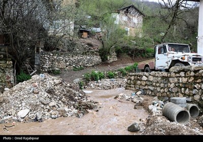 خسارات سیلاب در روستای لیماچال اشکور رحیم آباد -گیلان