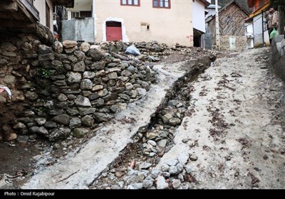 خسارات سیلاب در روستای لیماچال اشکور رحیم آباد -گیلان