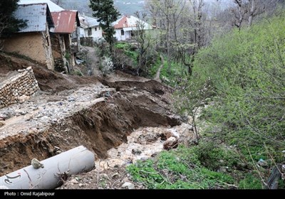 خسارات سیلاب در روستای لیماچال اشکور رحیم آباد -گیلان