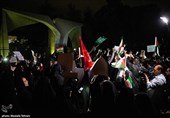 تجمع مردم تهران در حمایت از عملیات سپاه علیه اسرائیل