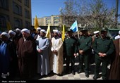 تجمع طلاب و روحانیون در حمایت از عملیات سپاه علیه رژیم صهیونیستی - همدان
