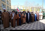 تجمع طلاب و روحانیون در حمایت از عملیات سپاه علیه رژیم صهیونیستی - همدان
