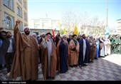 تجمع طلاب و روحانیون در حمایت از عملیات سپاه علیه رژیم صهیونیستی - همدان